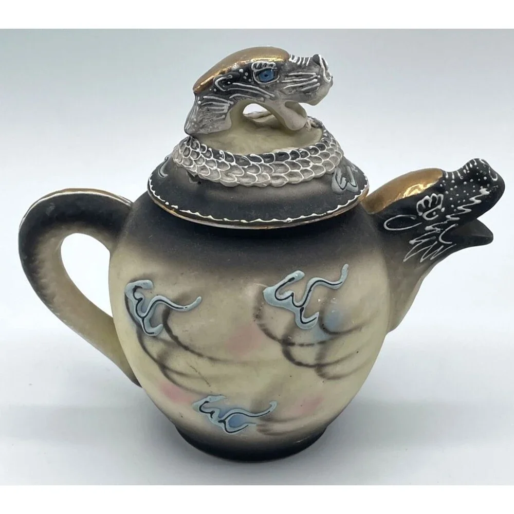 Vintage Dragon Ware Tea Set Moriage 13 Pieces Made in Japan 1940s